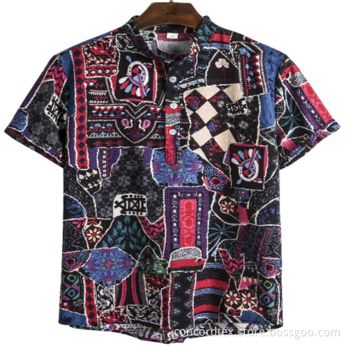 Mens beach wear printd holid shirt